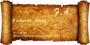 Federer Anna névjegykártya