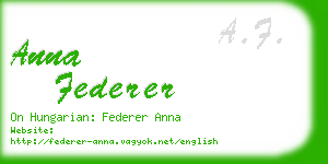 anna federer business card
